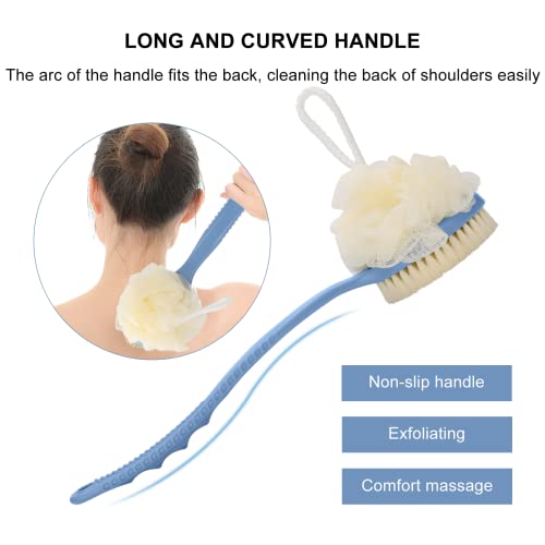 SetSail Shower Body Brush with Bristles and Loofah, Body Scrubber with Long H...