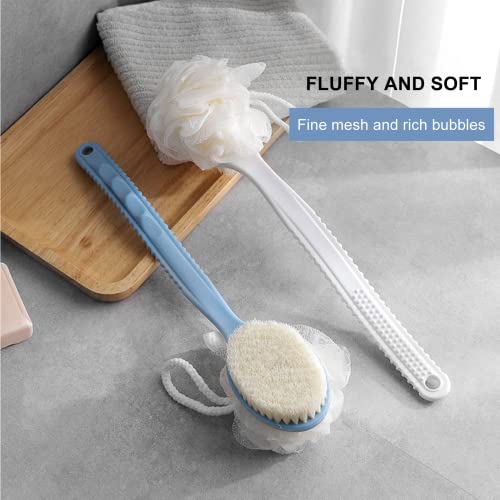 SetSail Shower Body Brush with Bristles and Loofah, Body Scrubber with Long H...