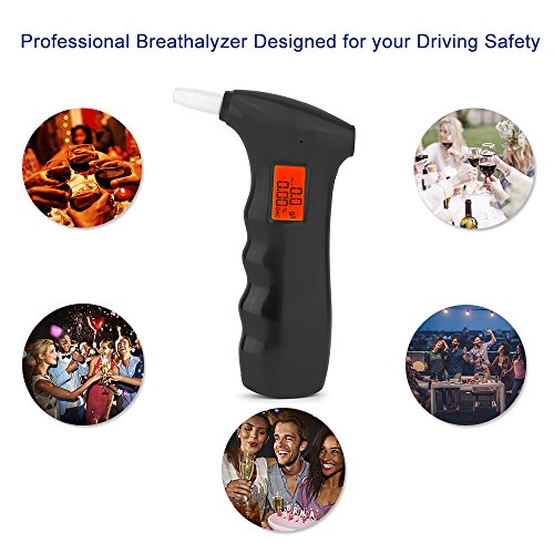 Portable Breathalyzer, Professional Digital Alcohol Testing with LCD Display ...