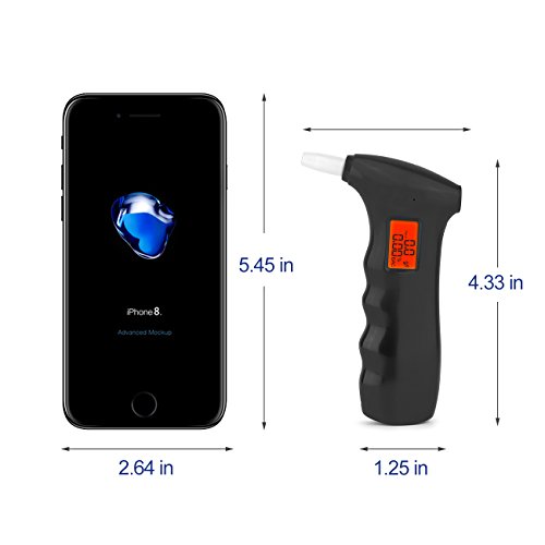 Portable Breathalyzer, Professional Digital Alcohol Testing with LCD Display ...