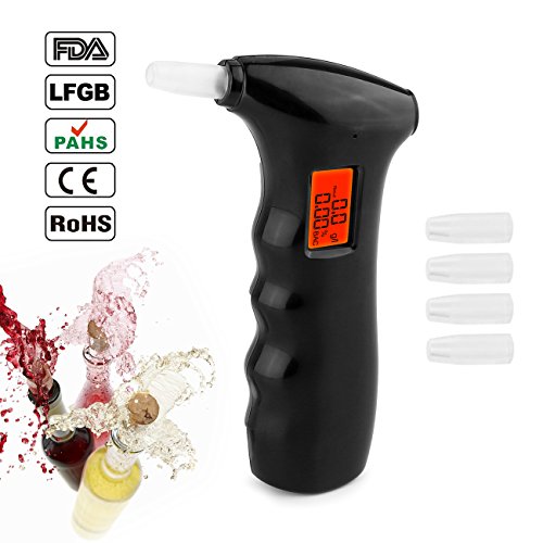 Portable Breathalyzer, Professional Digital Alcohol Testing with LCD Display ...