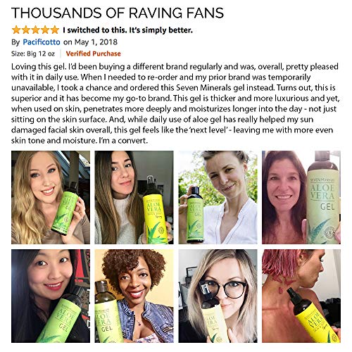 Organic Aloe Vera Gel with 100% Pure Aloe From Freshly Cut Aloe Plant, Not Po...