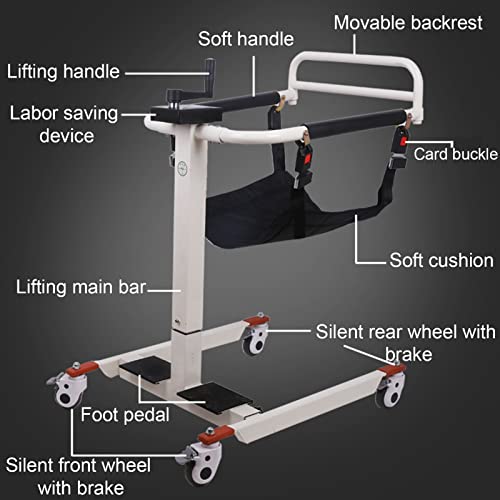 Lift Wheelchair for Home, Steel Transport Wheelchair, Bedside Commode Transpo...