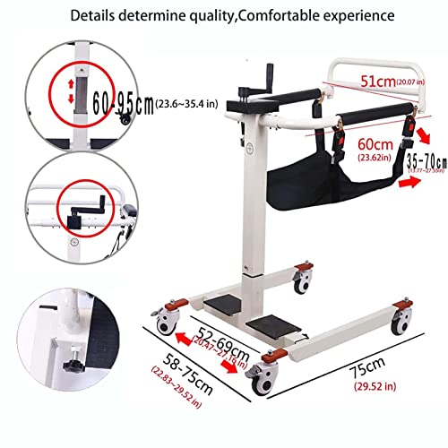 Lift Wheelchair for Home, Steel Transport Wheelchair, Bedside Commode Transpo...