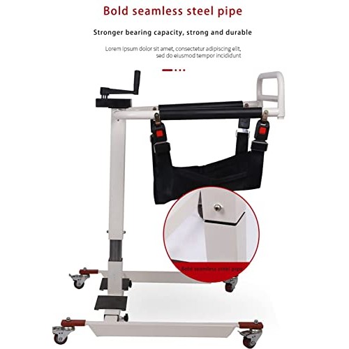 Steel Transport Wheelchair, Portable Patient Lift, Multifunctional Elderly Di...