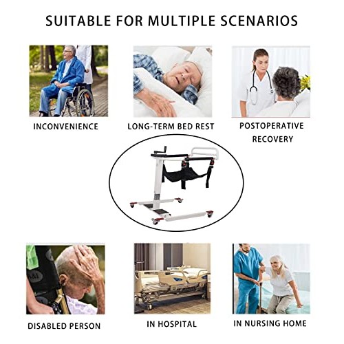 Steel Transport Wheelchair, Portable Patient Lift, Multifunctional Elderly Di...