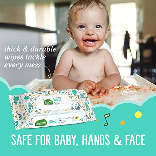 Seventh Generation Baby Wipes, Free & Clear with Flip Top Dispenser, White, u...