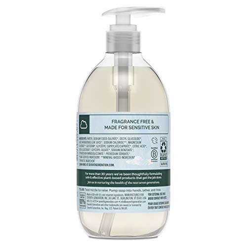 Seventh Generation Hand Soap, Free & Clean Unscented, 12 oz, 8 Pack (Packagin...