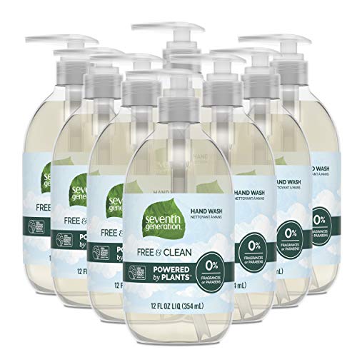 Seventh Generation Hand Soap, Free & Clean Unscented, 12 oz, 8 Pack (Packagin...