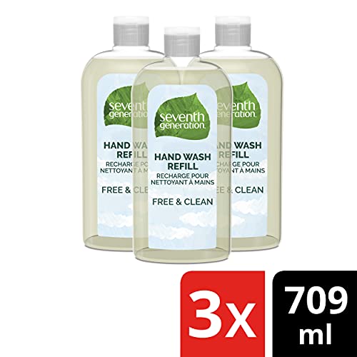Seventh Generation Hand Soap Refill, Free & Clear Unscented, 24 oz, 3 Count (...