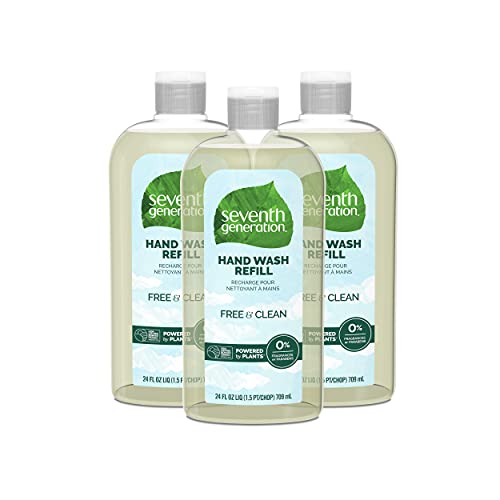 Seventh Generation Hand Soap Refill, Free & Clear Unscented, 24 oz, 3 Count (...