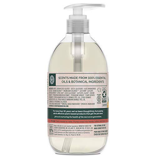 Seventh Generation Hand Wash, Mandarin Orange & Grapefruit Scent, 12oz
