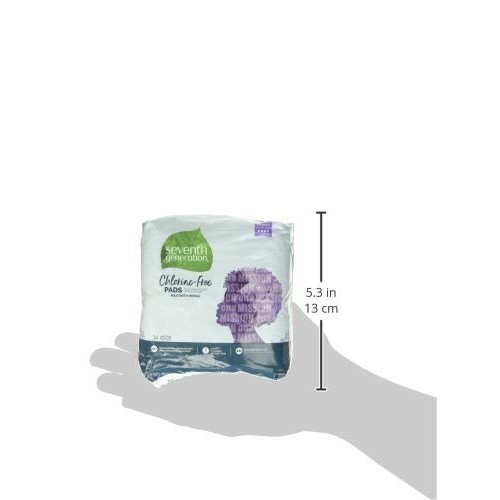 Seventh Generation Maxi Pads, Overnight with wings, Free & Clear Chlorine Fre...