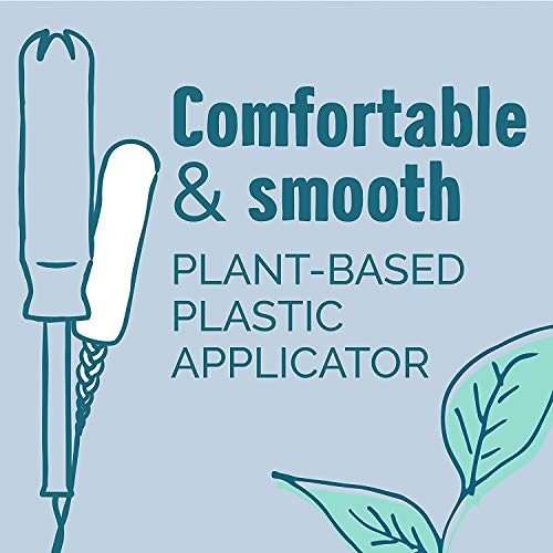 Seventh Generation Organic Cotton Tampons with Comfort Applicator Regular Abs...