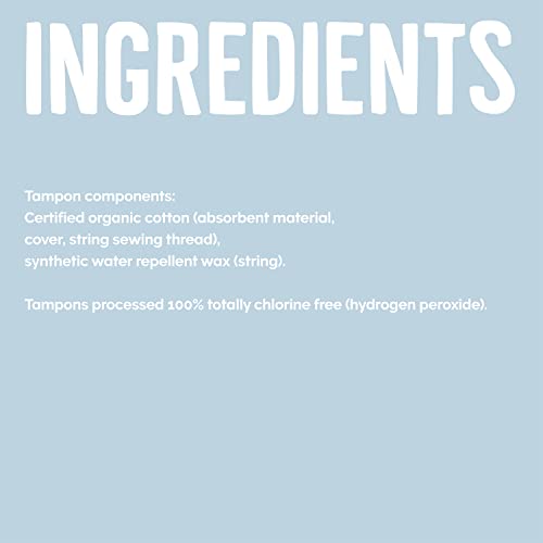 Seventh Generation Organic Cotton Tampons with Comfort Applicator Regular Abs...