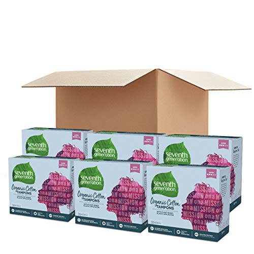 Seventh Generation Organic Cotton Tampons with Comfort Applicator Super Absor...