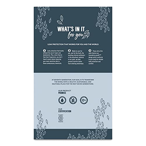 Seventh Generation Ultra Thin Pads with Wings, Regular Absorbency, Chlorine F...