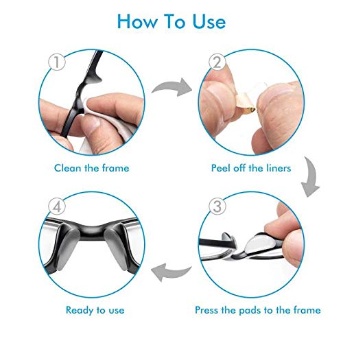 Silicone Adhesive Eyeglass Nose Pads - 20 Pairs Nose Pads for Eyeglasses