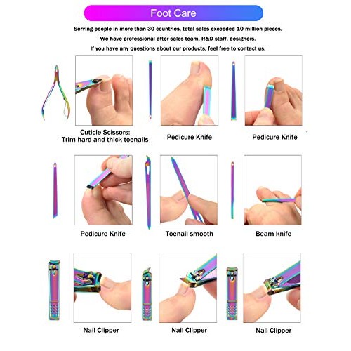 2020 New Rainbow Manicure Kits 18 Pcs Nail Clippers for Women Gift SFYDOM Wom...