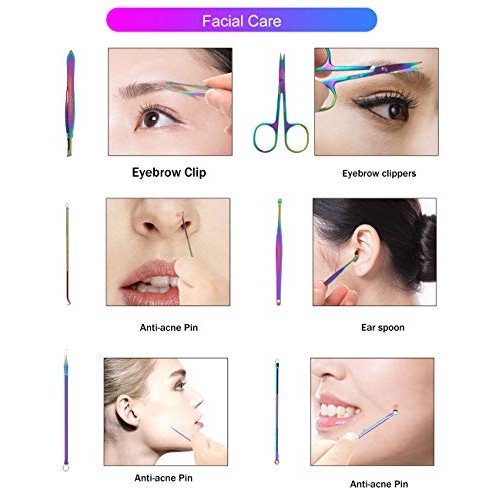 2020 New Rainbow Manicure Kits 18 Pcs Nail Clippers for Women Gift SFYDOM Wom...