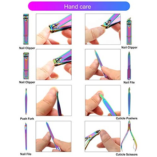 2020 New Rainbow Manicure Kits 18 Pcs Nail Clippers for Women Gift SFYDOM Wom...
