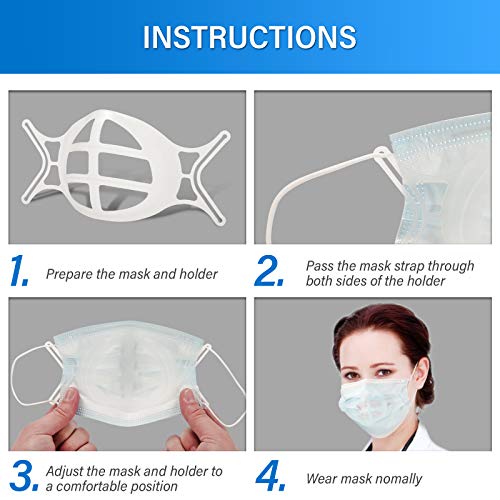 10 Pack Upgrade 3D Inner Support Bracket for Face Mask Cool Lipstick Protecto...