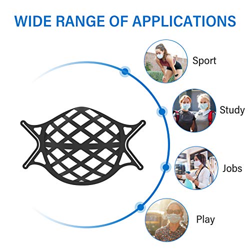 4 Pack Face Mask Bracket Large 3D Silicone Mask Bracket with Ear Loops Intern...