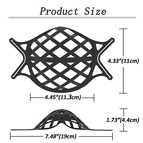4 Pack Face Mask Bracket Large 3D Silicone Mask Bracket with Ear Loops Intern...