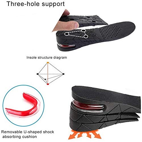 Height Increase Insoles Air Taller Cushion Shoes Insoles 4-Layer Heel Insert ...