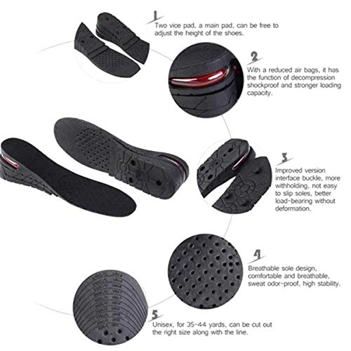 Height Increase Insoles Air Taller Cushion Shoes Insoles 4-Layer Heel Insert ...