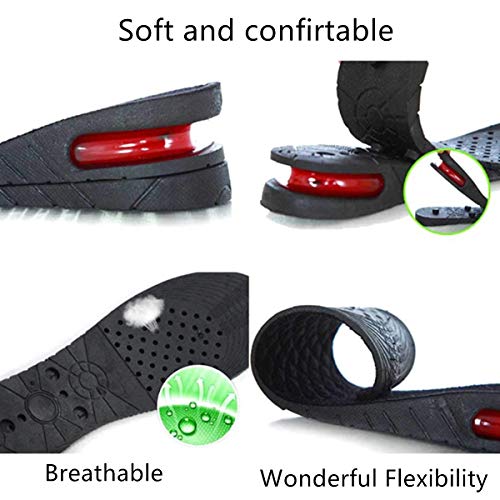 Height Increase Insoles Air Taller Cushion Shoes Insoles 4-Layer Heel Insert ...