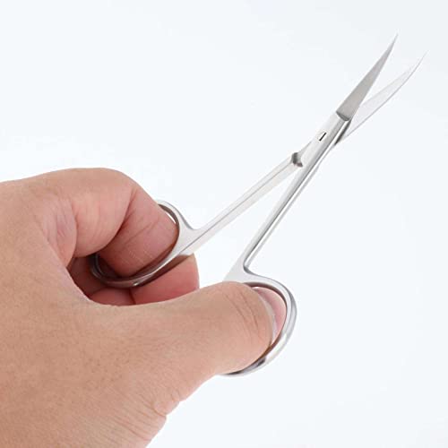 shamjina Cuticle Scissors Stainless Steel Curved Portable Safety Use Multi-Pu...