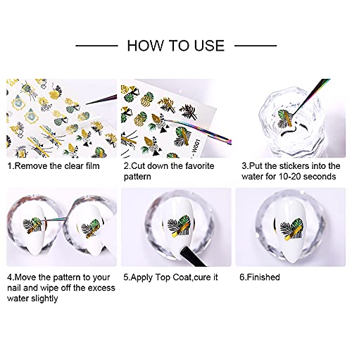 Halloween Nail Art Stickers 24 Sheets Water Transfer Nail Decals Pumpkin Skul...