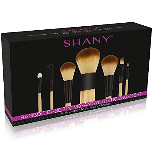 SHANY Bamboo Makeup Brush Set - Vegan Brushes With Premium Synthetic Hair & C...