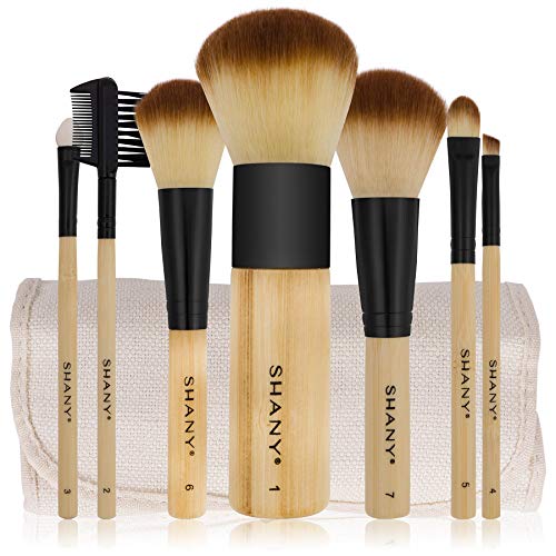 SHANY Bamboo Makeup Brush Set - Vegan Brushes With Premium Synthetic Hair & C...