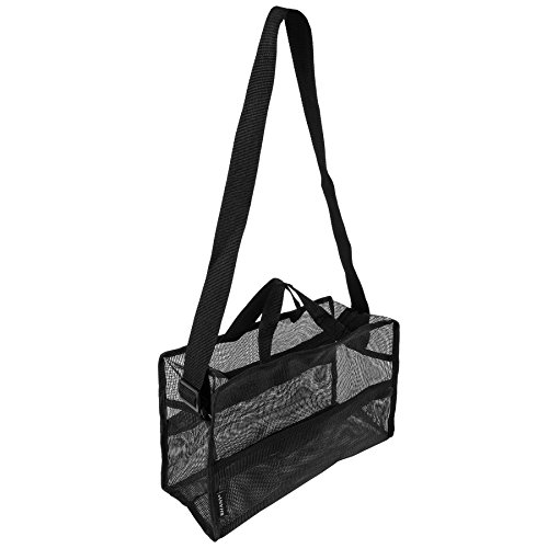 SHANY Collapsible Mesh Bag – Large See-Thru Travel Tote with Shoulder Straps ...