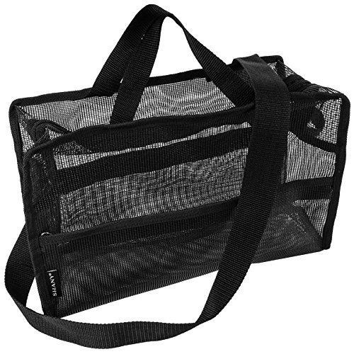 SHANY Collapsible Mesh Bag – Large See-Thru Travel Tote with Shoulder Straps ...