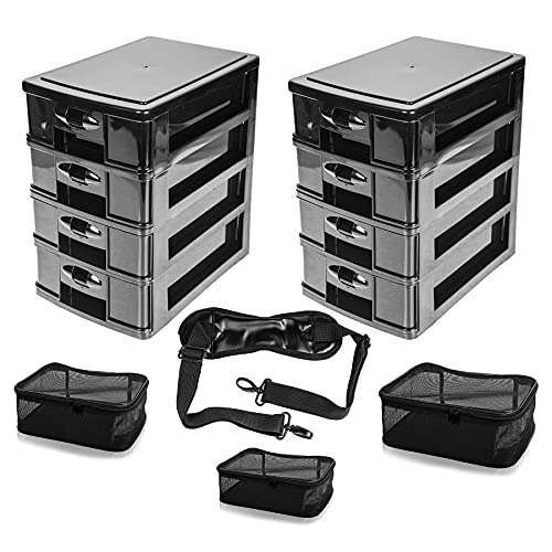 SHANY Soft Makeup Artist Rolling Trolley Cosmetic Case with Free Set of Mesh ...