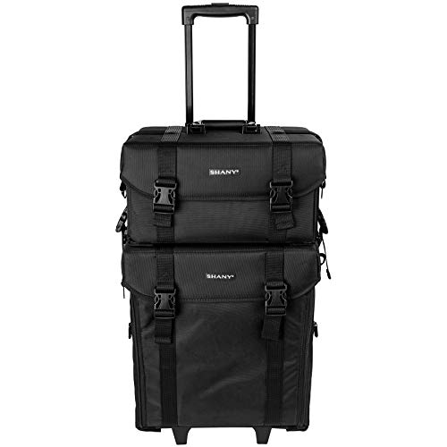 SHANY Soft Makeup Artist Rolling Trolley Cosmetic Case with Free Set of Mesh ...