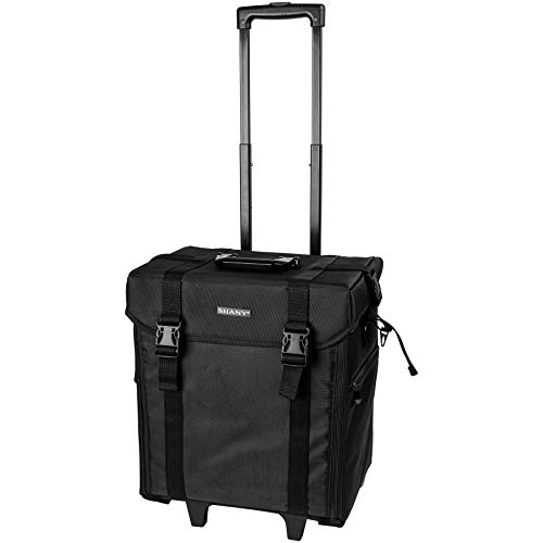 SHANY Soft Makeup Artist Rolling Trolley Cosmetic Case with Free Set of Mesh ...