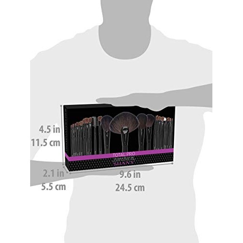 SHANY Studio Quality Natural Cosmetic Brush Set with Leather Pouch, 24 Count