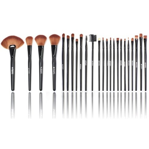 SHANY Studio Quality Natural Cosmetic Brush Set with Leather Pouch, 24 Count