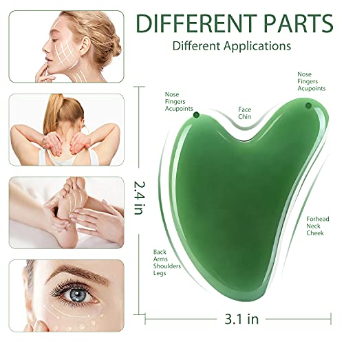 Gua Sha Facial Tools, Natural Jade Roller Stone Guasha Message Tool for Face ...
