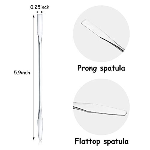 10 Pieces Makeup Spatula Scoop Stainless Steel Depotting Spatula Double-Heade...