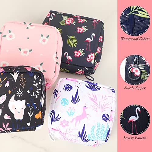 Shappy 4 Pieces Sanitary Napkin Bag Period Pad Pouch Period Holder Bag Kit Po...