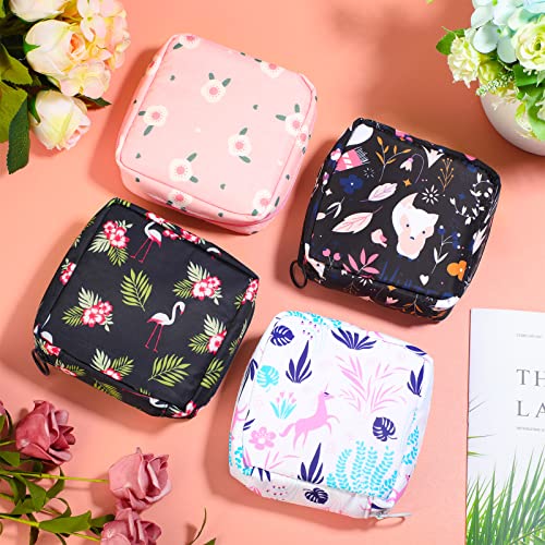 Shappy 4 Pieces Sanitary Napkin Bag Period Pad Pouch Period Holder Bag Kit Po...