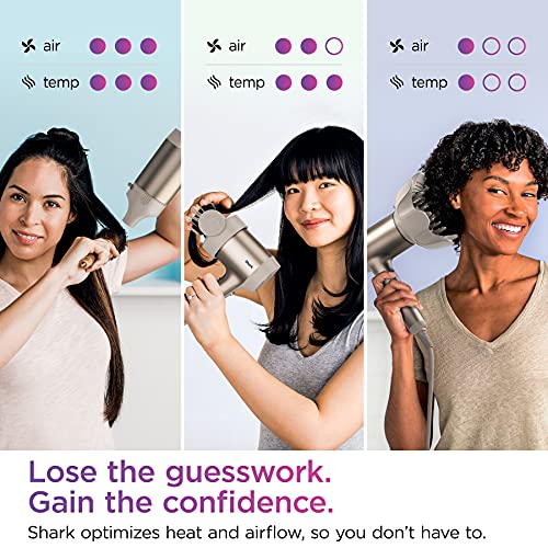 Shark HD120BRN Blow Dryer HyperAIR Fast-Drying with IQ 2-in-1 Concentrator, S...