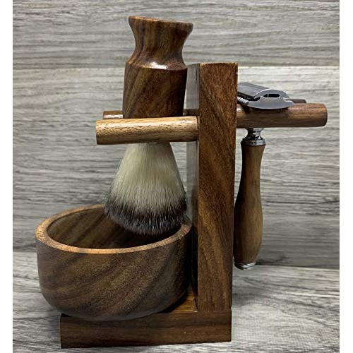 Grooming Shaving Set For Men, Double-sided Safety Razor, Pure synthetic Hair ...