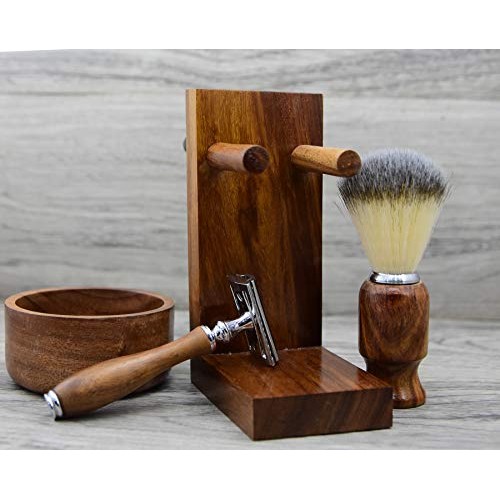 Grooming Shaving Set For Men, Double-sided Safety Razor, Pure synthetic Hair ...