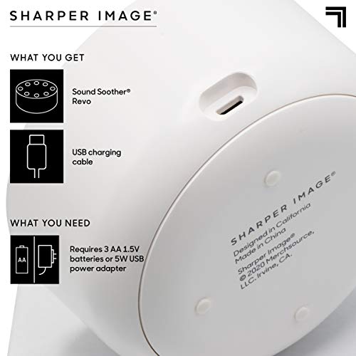 SHARPER IMAGE Sleep Therapy White Noise Machine, Soothing Nature Sounds for B...
